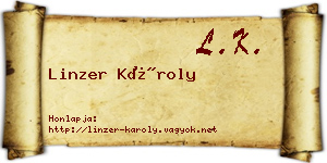 Linzer Károly névjegykártya